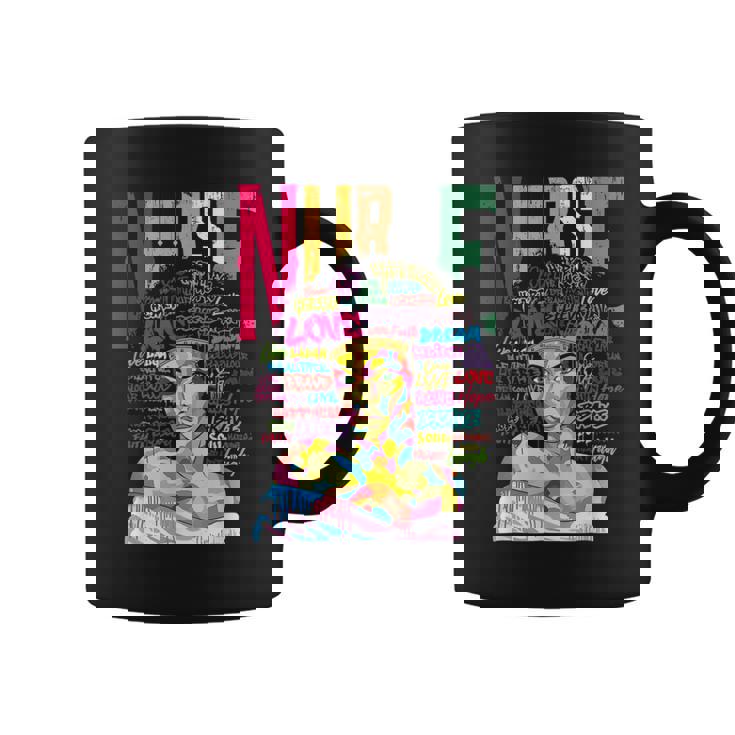 Nurse Black Woman Magic Afro Melanin Queen Black History  Coffee Mug