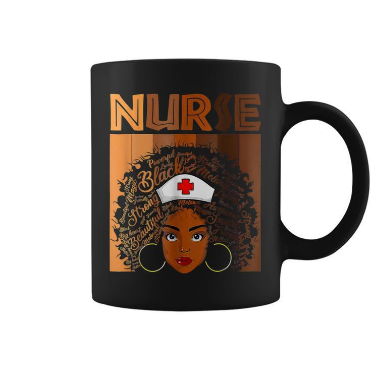 Nurse Black Women Black History Month Afro African Pride  Coffee Mug