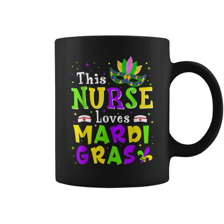 Nurse Mardi Gras Scrub Top Rn Icu Pacu Nicu Er Cna Women  V5 Coffee Mug