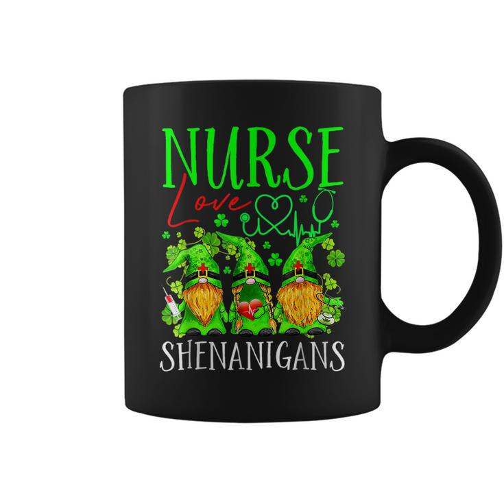Nurses Love Shenanigans Funny Gnomes Nurse St Patricks Day  V8 Coffee Mug