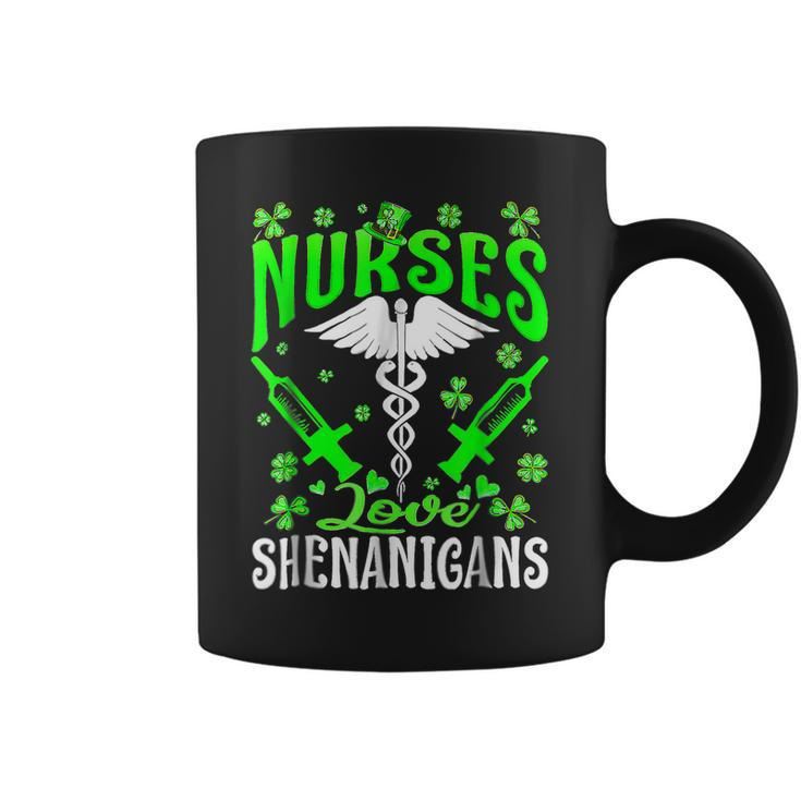 Nurses Love Shenanigans Funny St Patricks Day Nursing  Coffee Mug