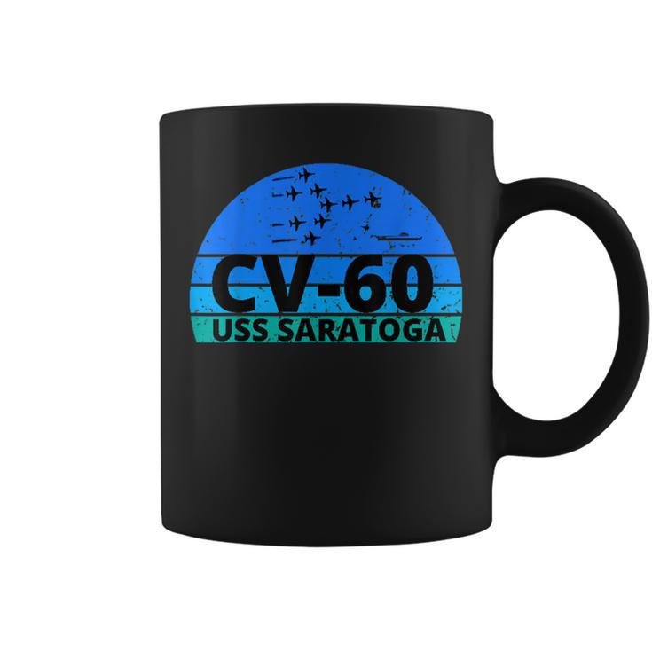 Ocean Blue Navy Aircraft Carrier Uss Saratoga Coffee Mug
