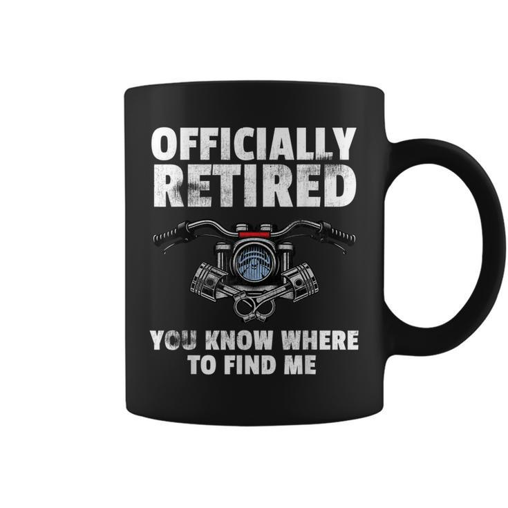 Officially Retired  Men Motorcycle Gift Motor Bike Coffee Mug