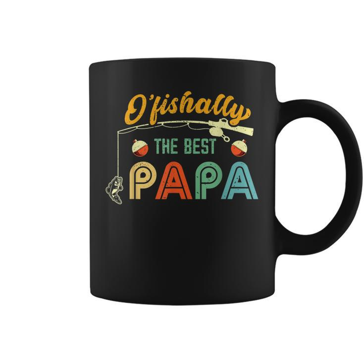 Ofishally The Best Papa Fisherman Cool Dad Fishing Gift Coffee Mug