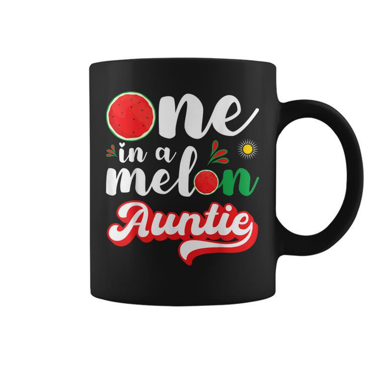 One In A Melon Auntie  Watermelon Family Matching  Coffee Mug