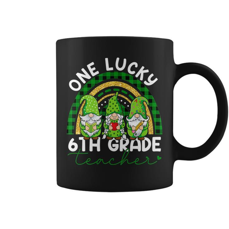 One Lucky 6Th Grade Teacher Gnomes St Patricks Rainbow   Coffee Mug
