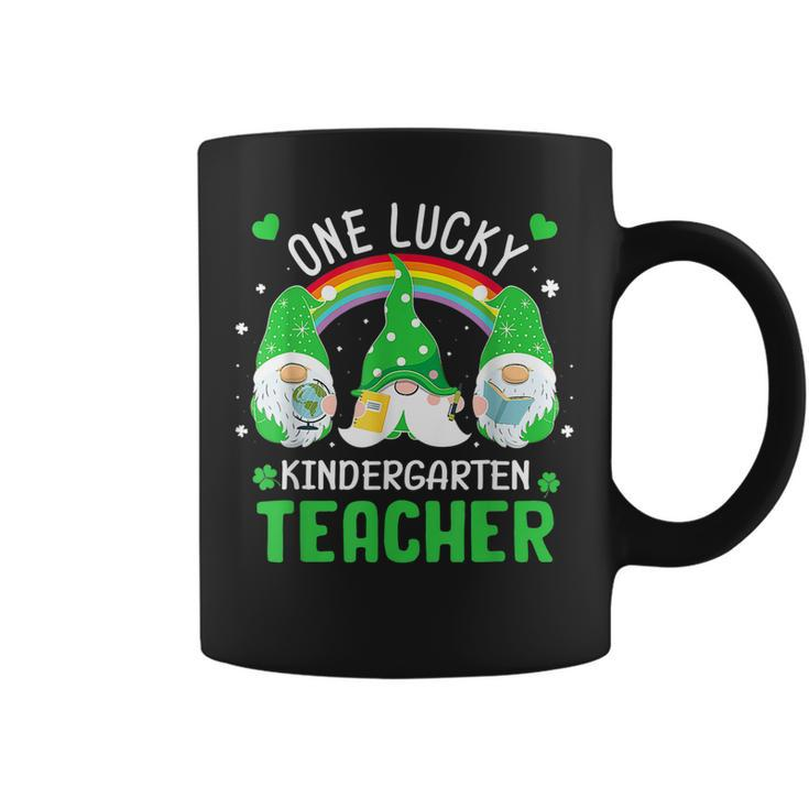 One Lucky Kindergarten Teacher Gnome St Patricks Day Men  Coffee Mug