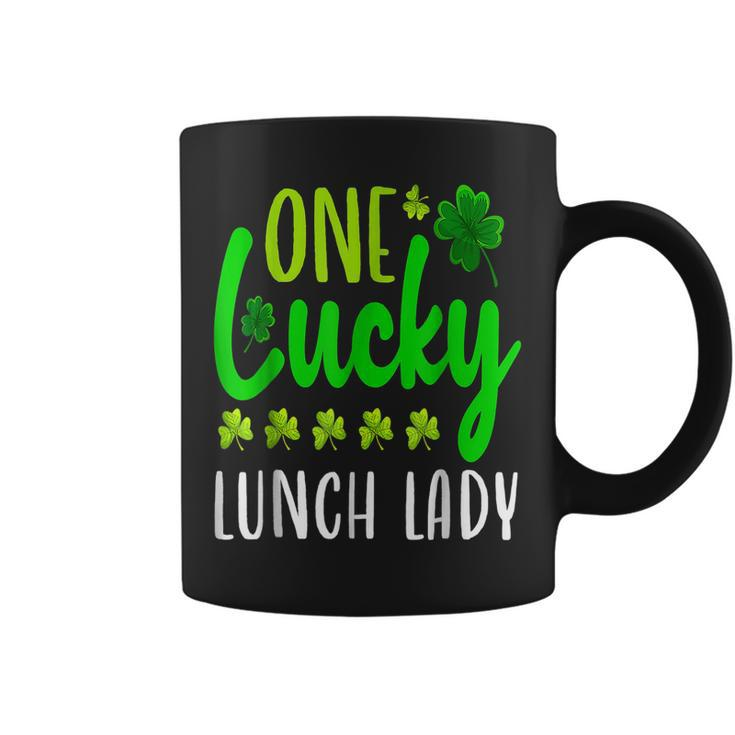 One Lucky Lunch Lady St Patricks Day Irish Shamrock  Coffee Mug