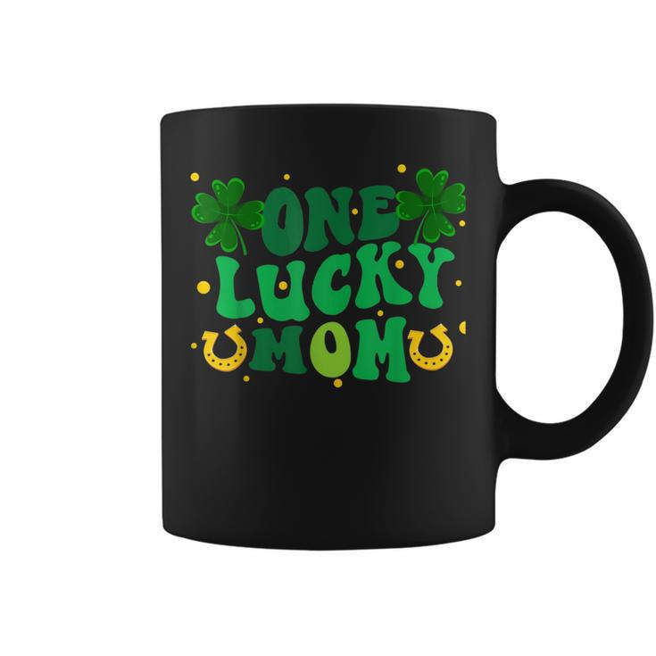 One Lucky Mom Shamrock Mom Life St Patricks Day  Coffee Mug
