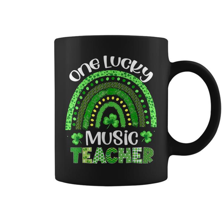 One Lucky Music Teacher Rainbow Shamrock St Patricks Day  Coffee Mug