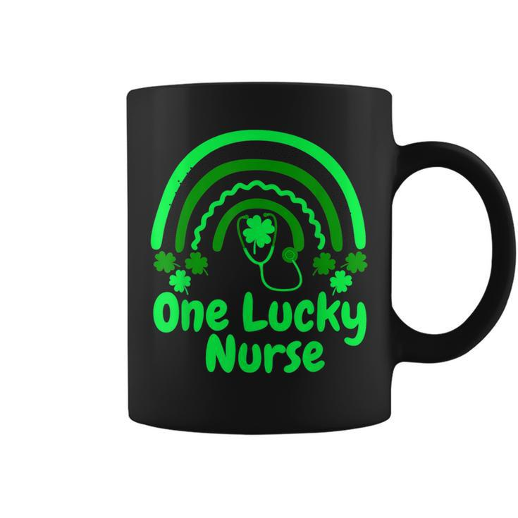 One Lucky Nurse Rainbow Shamrock Saint Patricks Day  Coffee Mug