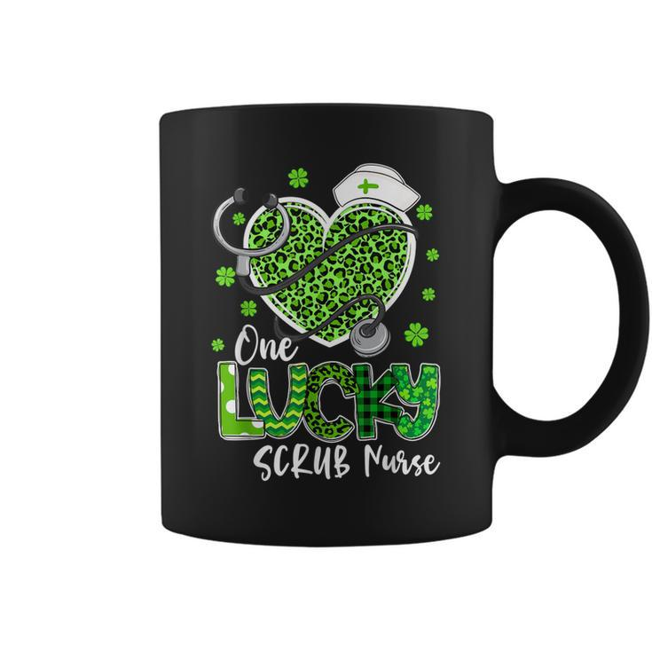 One Lucky Nurse Scrub Rn Icu Er St Patricks Day Nurses  Coffee Mug