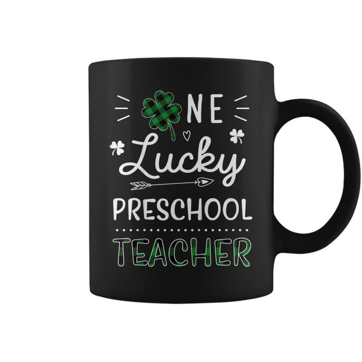 One Lucky Preschool Teacher Buffalo Shamrock St Patricks Day  Coffee Mug