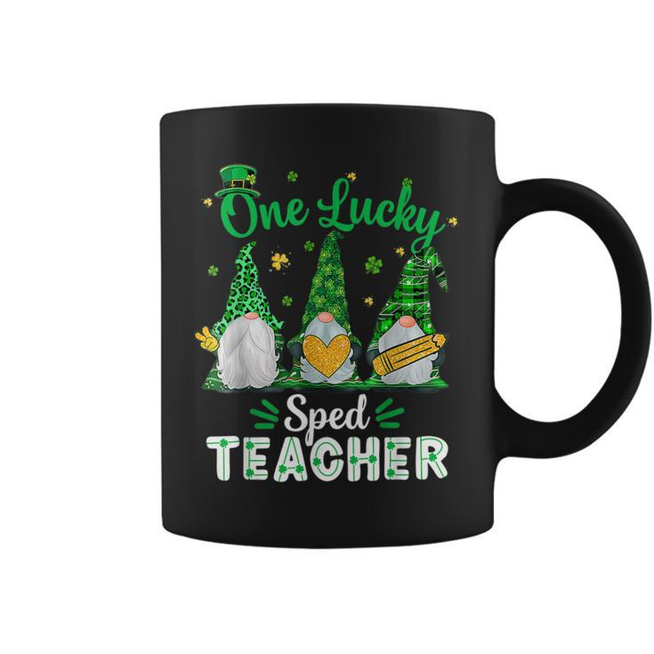 One Lucky Sped Teacher Gnome Shamrock St Patricks Day  Coffee Mug