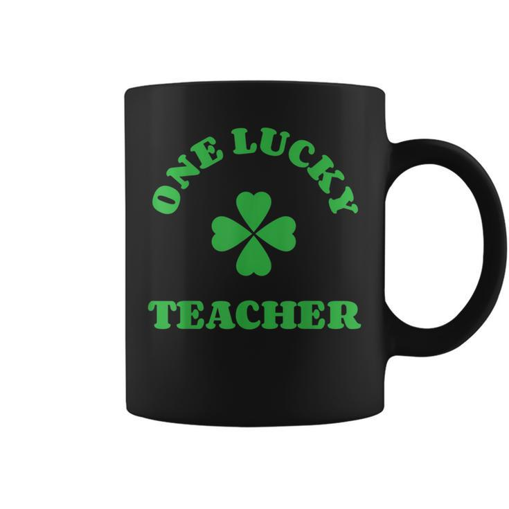 One Lucky Teacher Shamrock St Patricks Day Irish Teacher  Coffee Mug