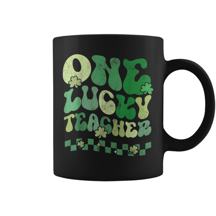 One Lucky Teacher St Patricks Day Retro Vintage  Coffee Mug