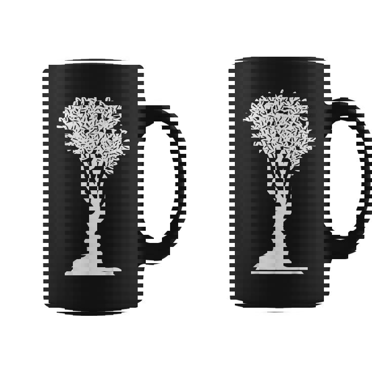Optical Illusion Tree Man Woman Faces Coffee Mug