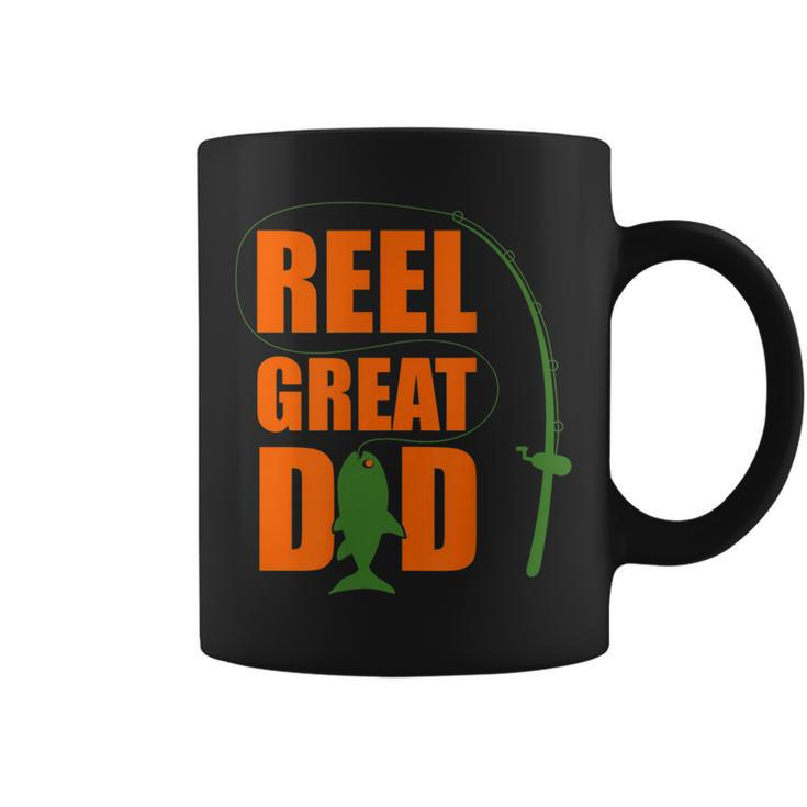 Orange FatherS Day Design For Fisherman Reel Great Dad Gift For Mens Coffee Mug