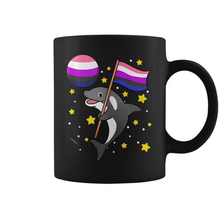 Orca In Space Genderfluid Pride  Coffee Mug