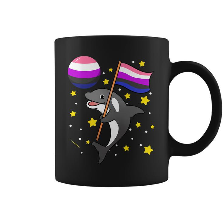 Orca In Space Genderfluid Pride   Coffee Mug