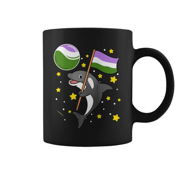 Orca In Space Genderqueer Pride  Coffee Mug