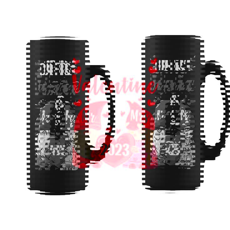 Our First Valentine As Mr And Mrs 2023 Hearts Valentines Day  Coffee Mug