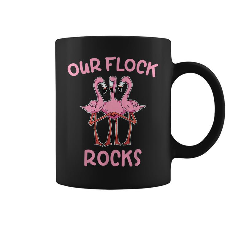 Our Flock Rocks Flamingo Matching Family Vacation Group  Coffee Mug