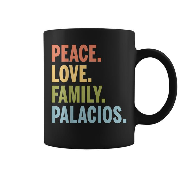Palacios Last Name Peace Love Family Matching Coffee Mug