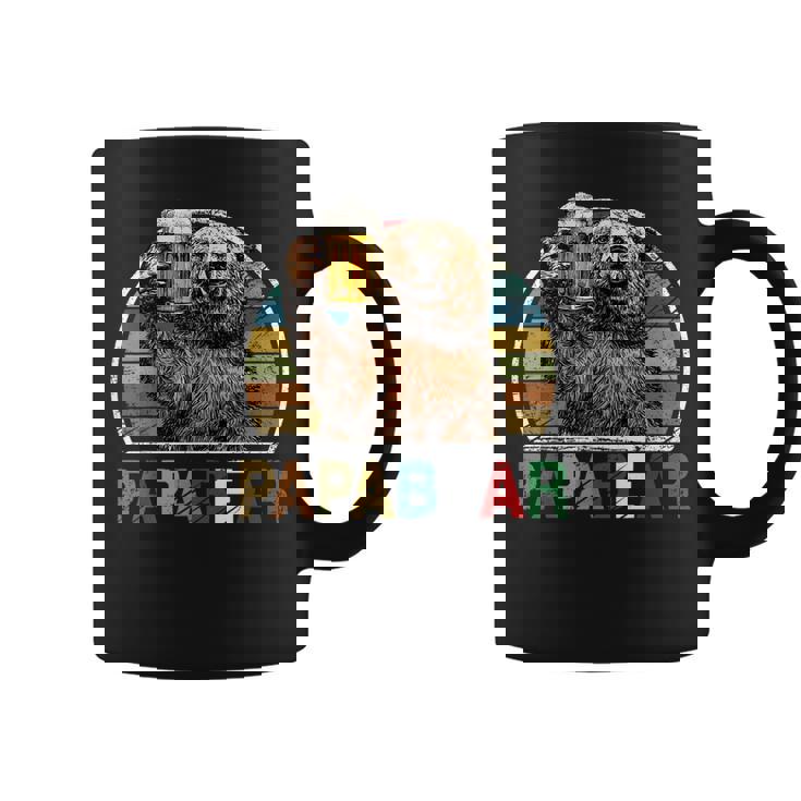 Papa Beer Funny Beer Loving Wildlife Vintage Papa Bear Dad  Coffee Mug