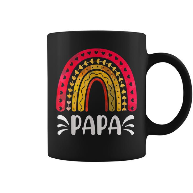Papa For Dad Family Rainbow Graphic  Gift For Mens Coffee Mug
