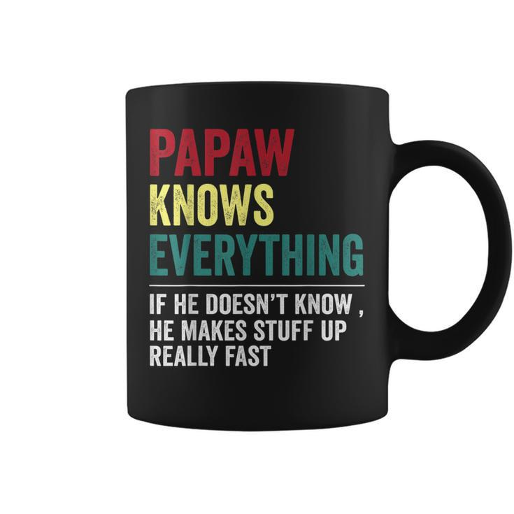 Papaw Know Everything Funny Fathers Day Gift For Grandpa  Coffee Mug