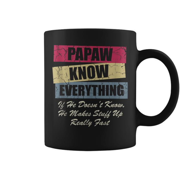 Papaw Knows Everything If He Doesnt Know Fathers Day  Coffee Mug