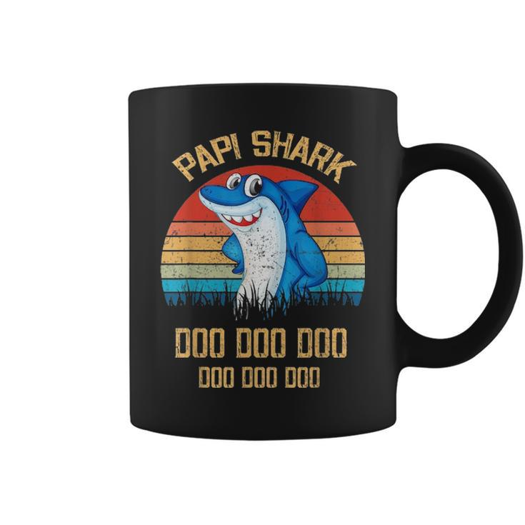 Papi Shark  Fathers Day Gift From Wife Son Daughter Coffee Mug