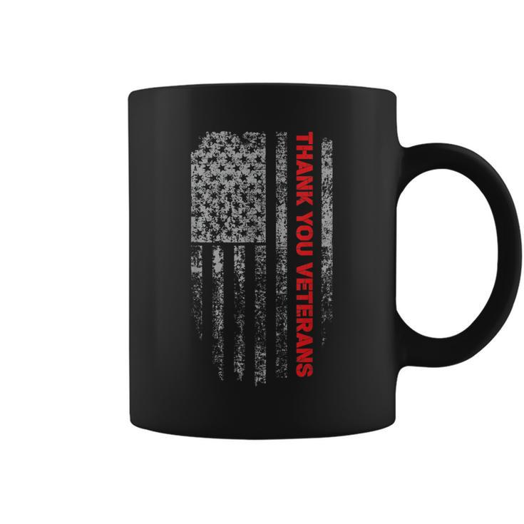 Patriotic American Flag Thank You Veterans For Men Women  Coffee Mug
