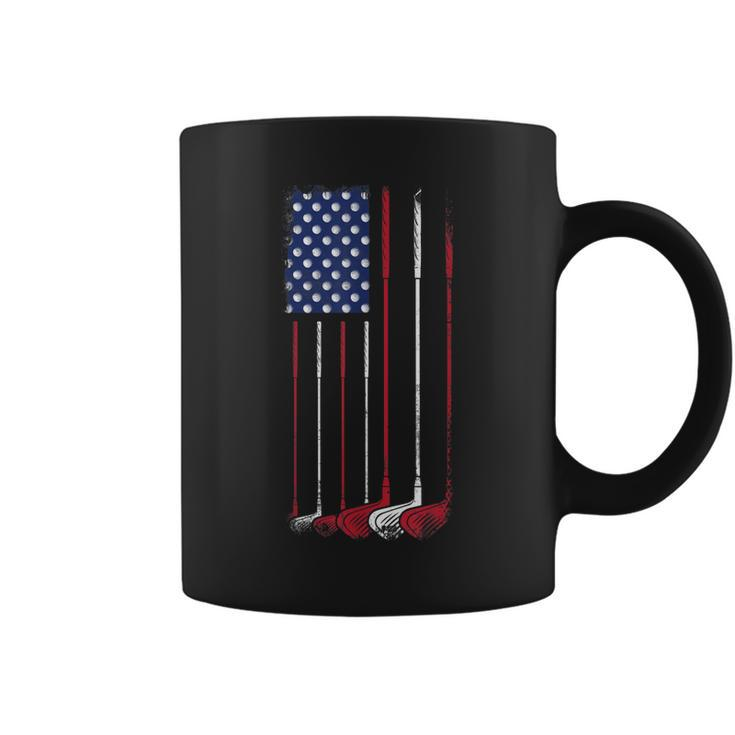 Patriotic Golf Usa Flag Golf Golfer Dad Grandpa Golf Club  Coffee Mug