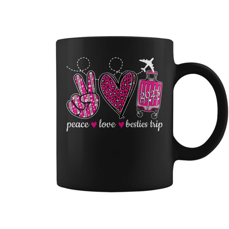 Peace Love Besties Trip 2023 Best Friend Vacation Travel Gift For Womens Coffee Mug