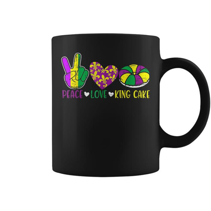 Peace Love King Cake Funny Mardi Gras Festival Party  V2 Coffee Mug