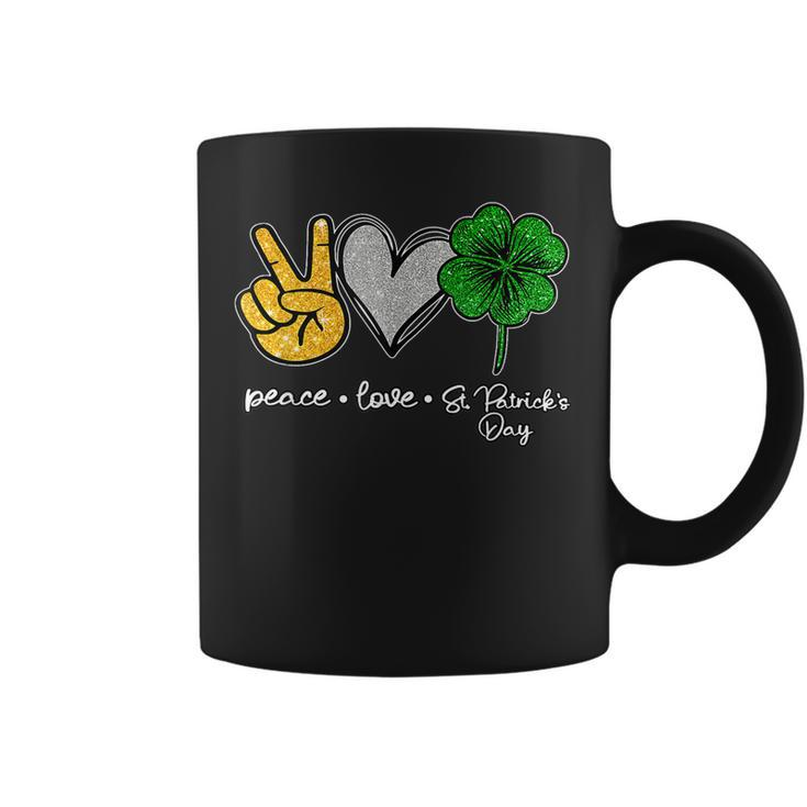 Peace Love St Patricks Day Shamrocks  Coffee Mug