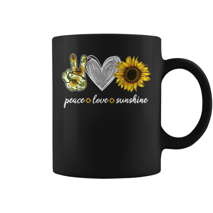 Peace Love Sunshine Sunflower Hippie Sunflower Lover Gifts  Coffee Mug
