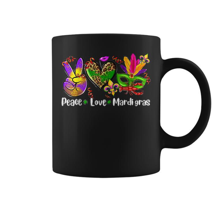 Peace Sign Heart Fleur De Lys Hippie Peace Love Mardi Gras  V2 Coffee Mug