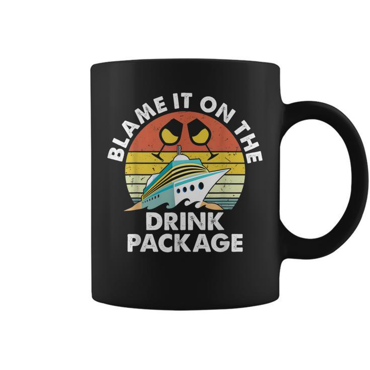 Ped6 Blame It On The Drink Package Retro Drinking Cruise  Coffee Mug