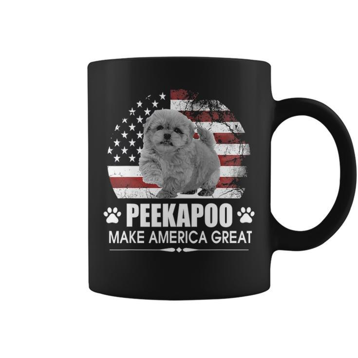 Peekapoo Dog Make America Great Dog Flag Patriotic Coffee Mug