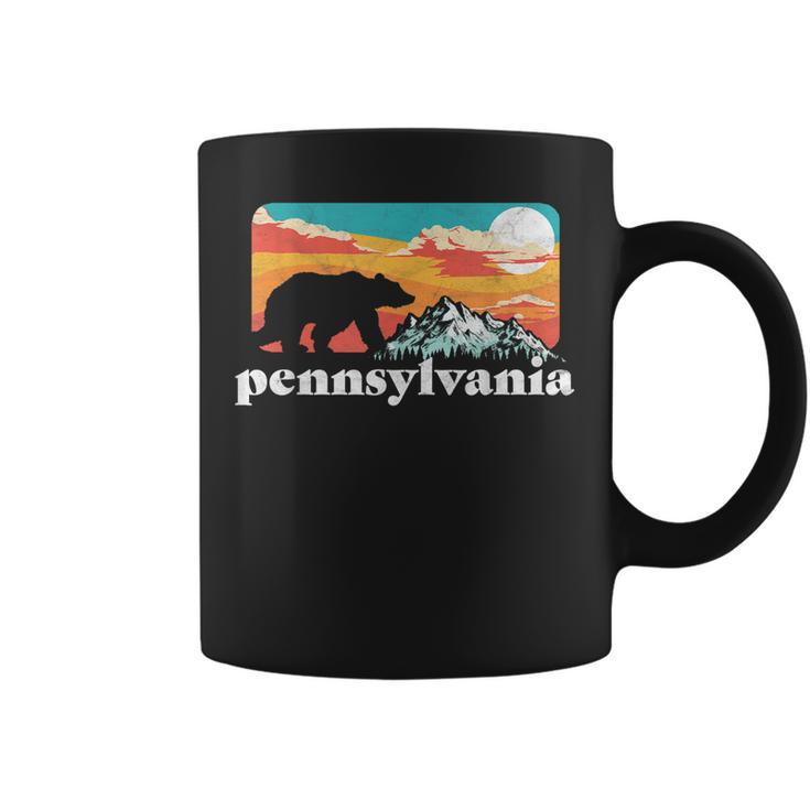Pennsylvania Retro Bear & Mountain Vintage 80S Coffee Mug