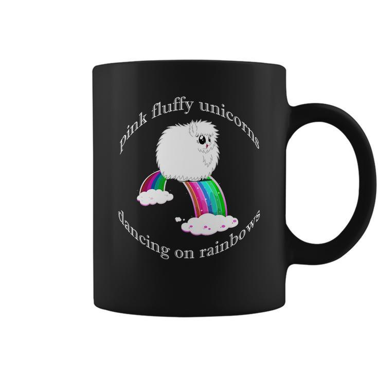 Pfudor T Shirt - Pink Fluffy Unicorns Dancing On Rainbows Coffee Mug