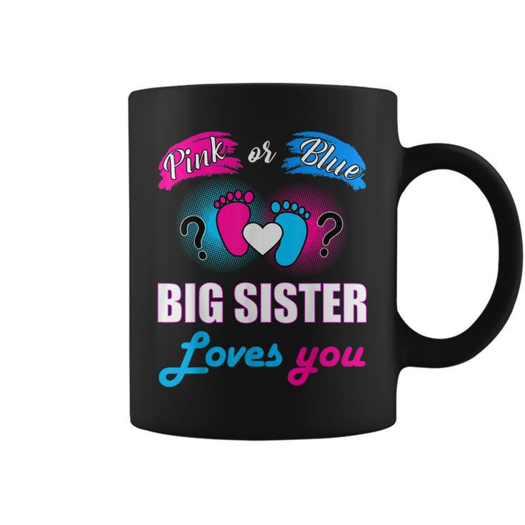 Pink Or Blue Big Sister Loves You Baby Gender Reveal Coffee Mug