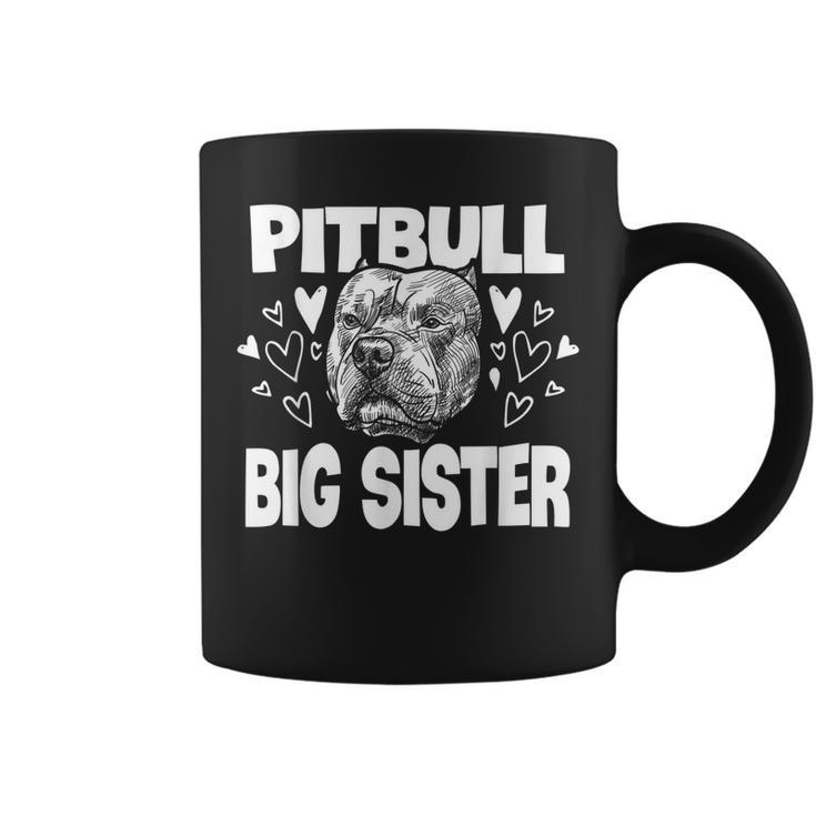 Pit Bull Big Sister Matching Family Dog  White Coffee Mug