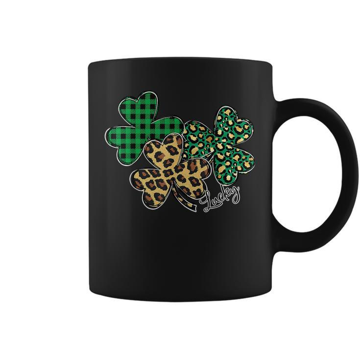 Plaid Shamrock Leopard Cheetah Lucky St Patricks Day Women  Coffee Mug
