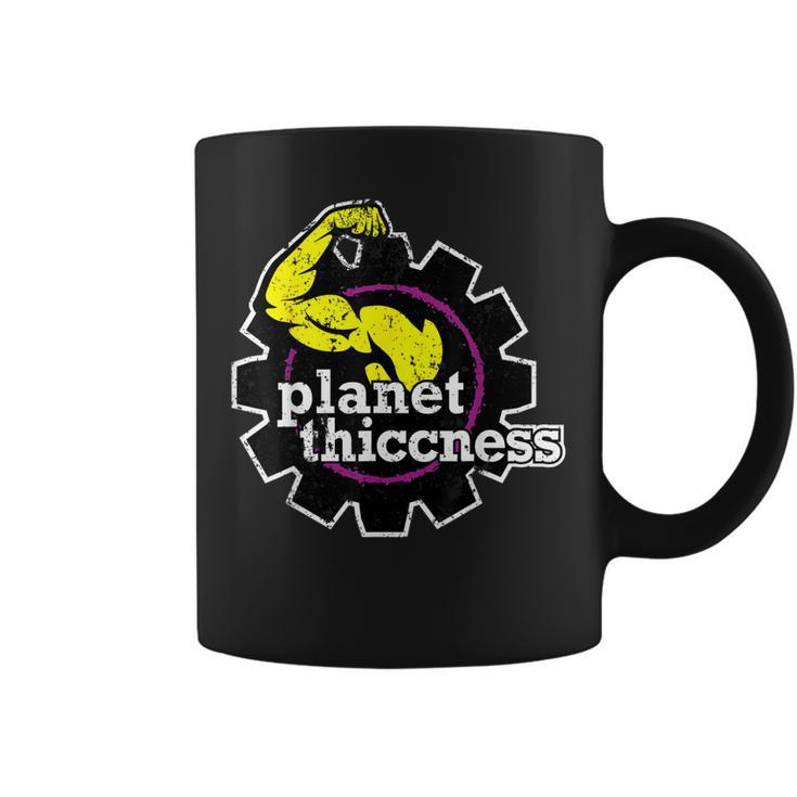 Planet Thiccness Gym Thickness Funny Joke Workout Lover  Coffee Mug