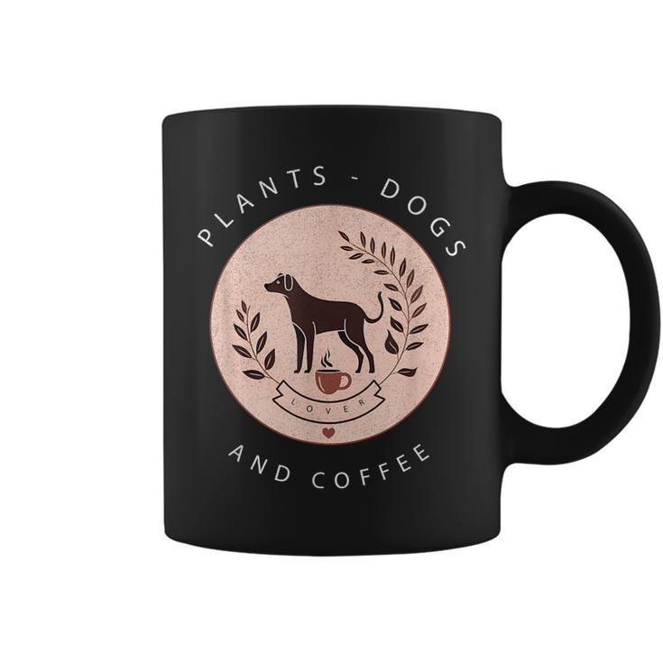 Plants Dogs Coffee Plant Lover Dog Mom Coffee Vintage Dark Coffee Mug