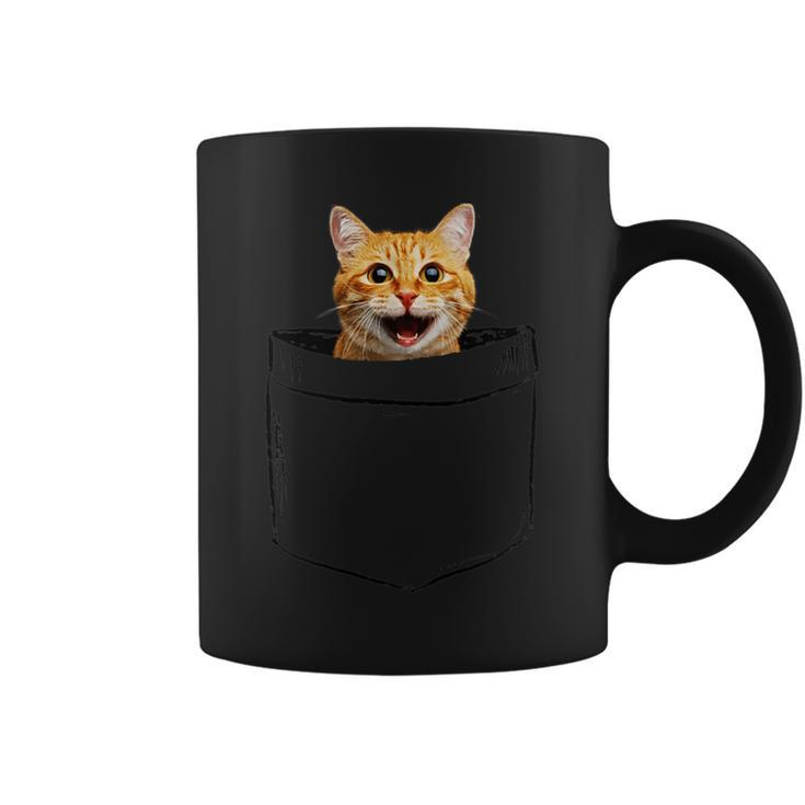 Pocket Cat Grumpy Face Lover Dad Mom Funny Kidding Coffee Mug